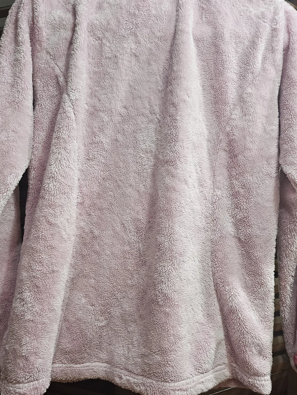 The North Face Light Pink Plush Full-Zip Fleece Jacket Girls X-large
